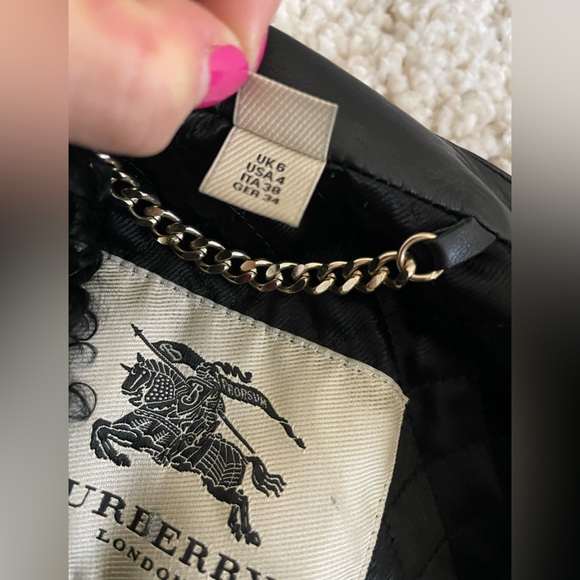Burberry black leather jacket - Picture 7 of 9